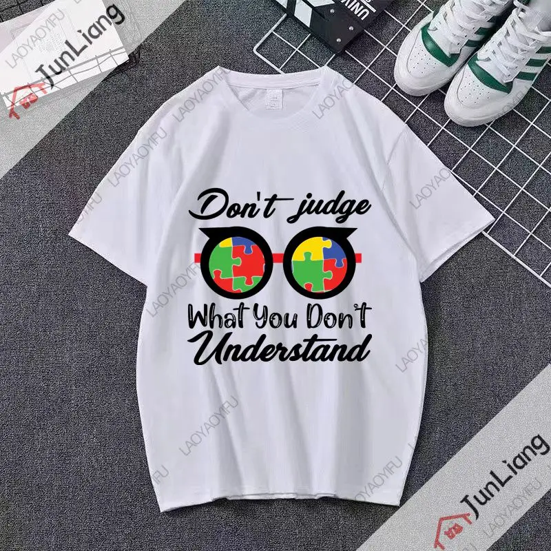 Don't judge things you don't understand Printed T-shirts Unisex street wear Harajuku T-shirts Summer loose fashion wear