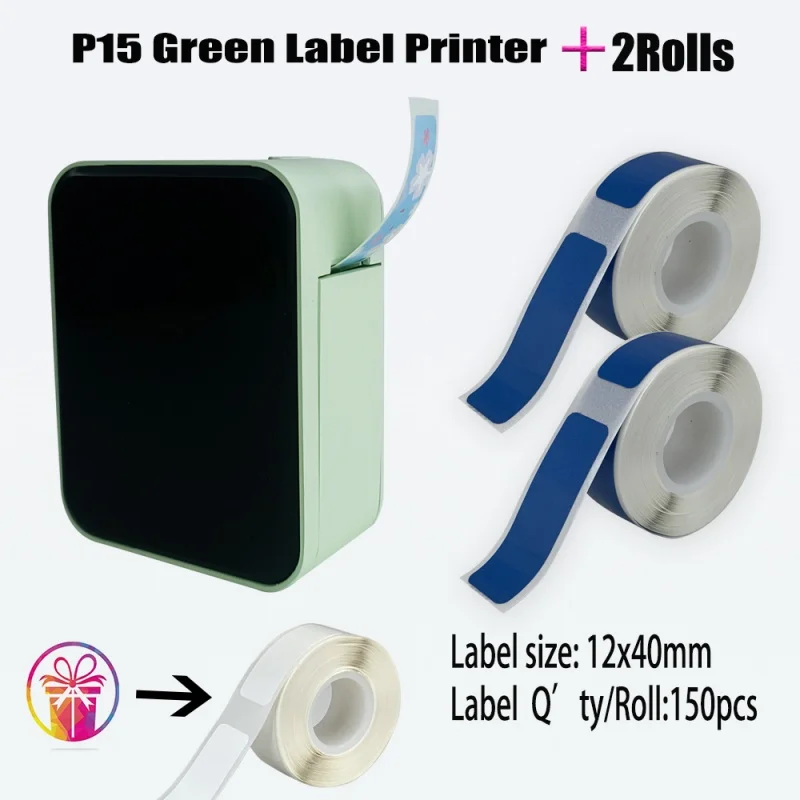 Portable Wireless Bluetooth &Compact & Handheld P15 Thermal Label Printer Easy to Carry Performance Printing for Different Needs