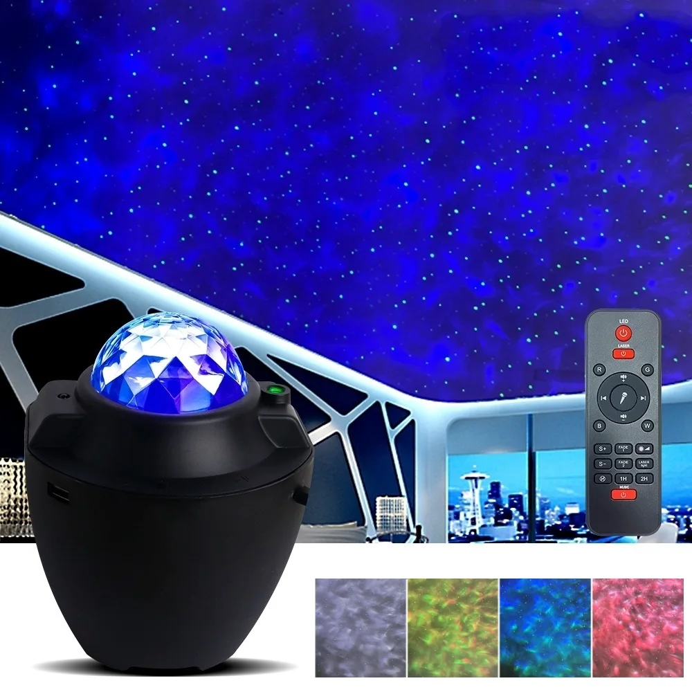 

Galaxy Projector Starry Sky Blueteeth Speaker Colorful USB Voice Music Player Ocean Wave LED Night Light Romantic Projection