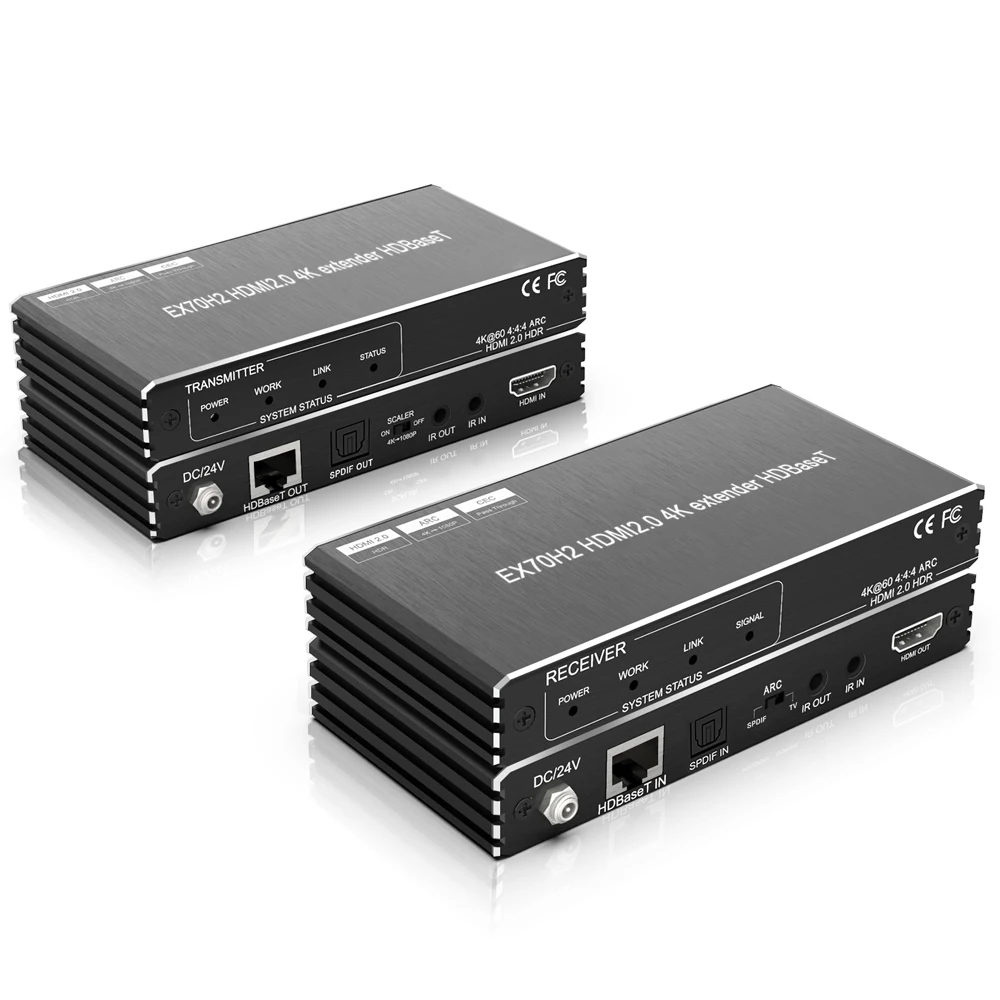 HDMI2.0 4K Extender(HDBT) with ARC Supports Bi-directional PoE Support IR Control 40m/70m Hdmi Extender Hdbaset Hdmi Extender