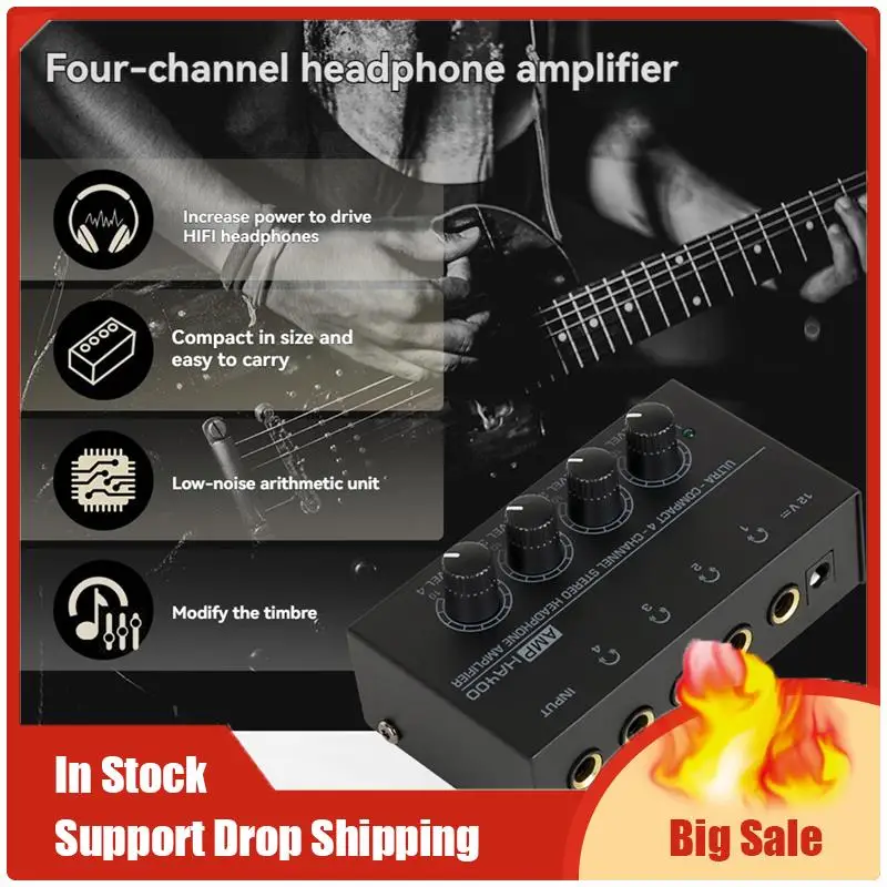 Top-Angebote: Mini-Stereo-Kopfhörerverstärker, 4 Kanäle, ultrakompaktes HA400-Audio, 6,5 mm auf 3,5 mm Klinkenkonverter im Lieferumfang enthalten, US-Stecker