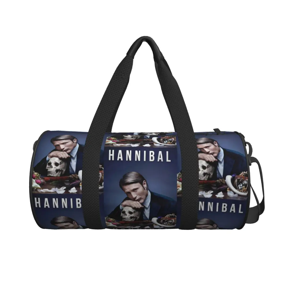 

Hannibal Mads Mikkelsen Horror Movie Merch Large Duffle Gym Bag Multi-Functional Duffle Travel Bags Handbags Fitness bag