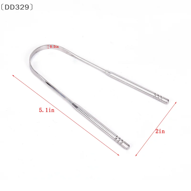 [-DD329] مكشطة تنظيف اللسان من الفولاذ المقاوم للصدأ للعناية بالأسنان ونظافة الفم