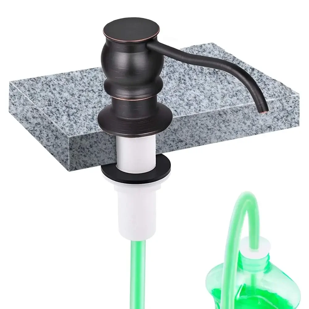

Soap Dispenser for Kitchen Sink, Brass Pump Head Oil-Rubbed Bronze Finish Built in Design with 39” Extension Tube Directly t