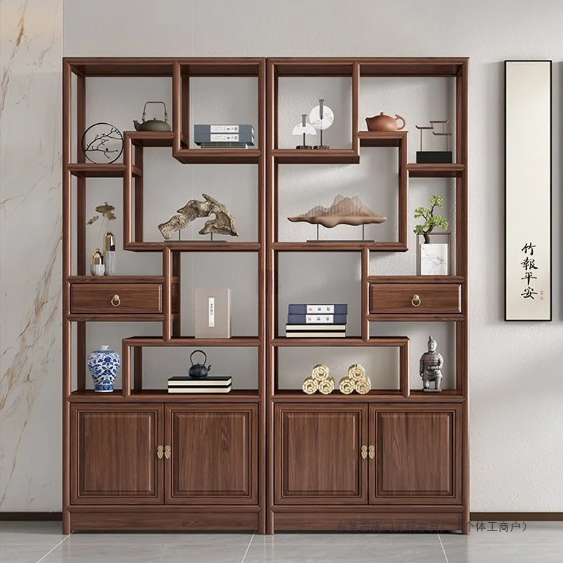 Solid wood Bogu frame New Chinese-style Duobao Pavilion ornament Partition cabinet Shelf Factory clearance