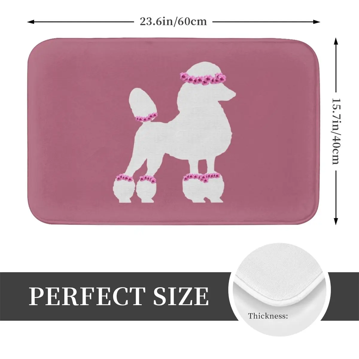 Poodle Dog Non-slip Doormat Floor Mat Absorbent Mat Carpet Rug for Kitchen Entrance Home Bathroom Living room Footpad Mats