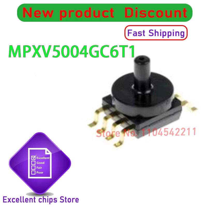 Original New SMD MPXV5004GC6T1 MPXV5004G MPXV5004 Package SOP-8= MCPV5004GC6 Transmitter Pressure Sensor Chip in stock 1pcs/lot