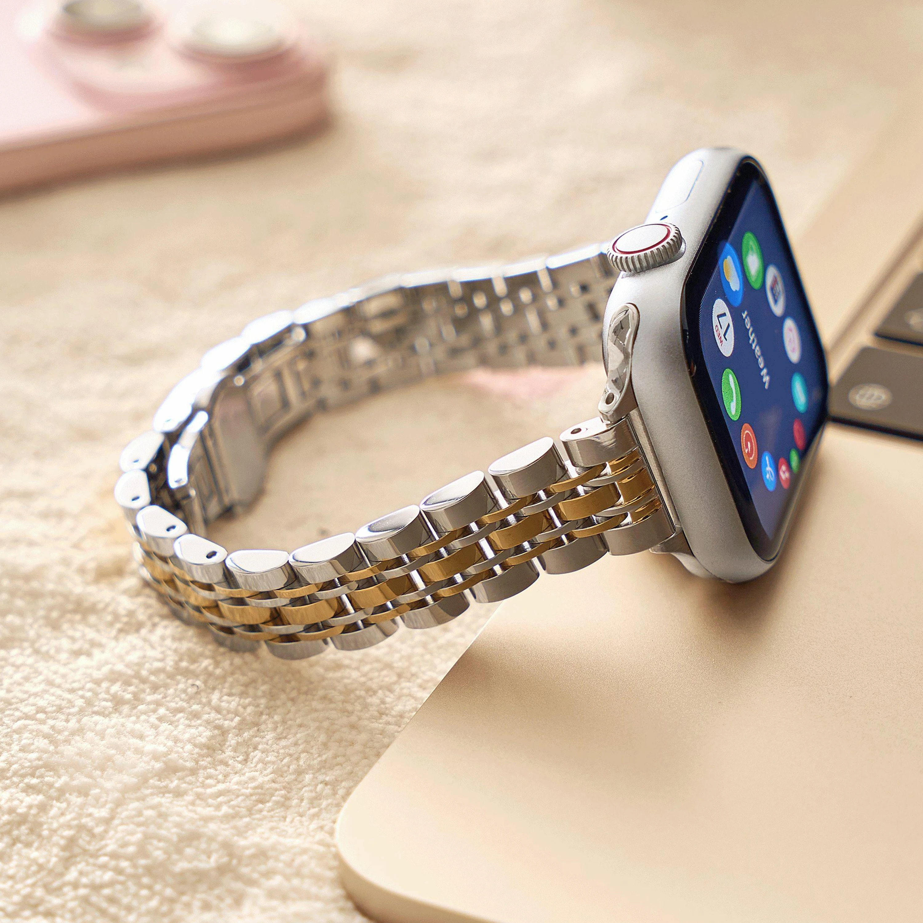 Slim Stainless Steel Metal Women's Watch Band for Apple Watch 38/40/41mm 42/44/45/46/49mm Suitable for iWatch Series SE987654321