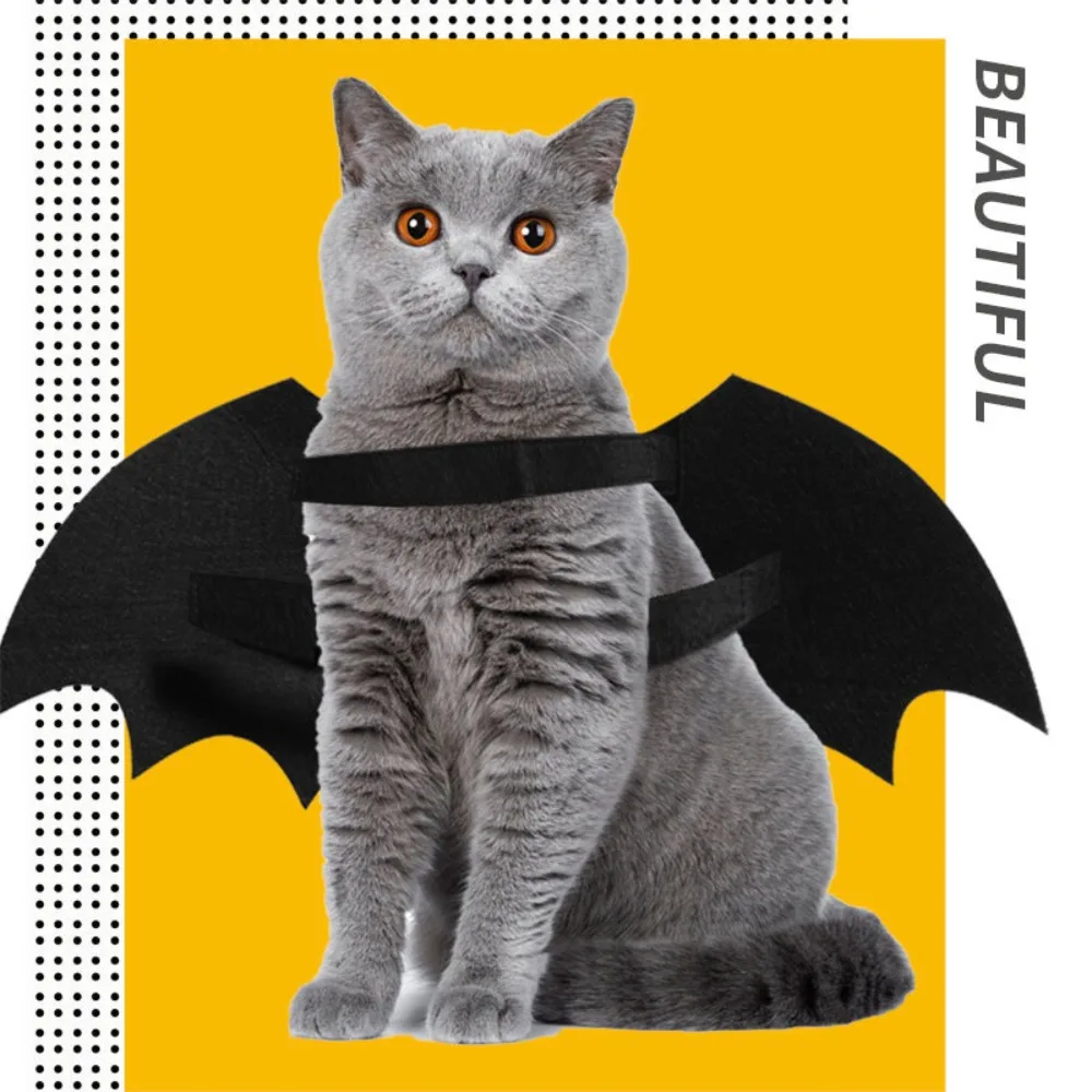 2024 Bat Pet Gog Cat Wing Cute Funny Outfit Pet Back Decoration Luminescent Luminescent Bat Wing Halloween