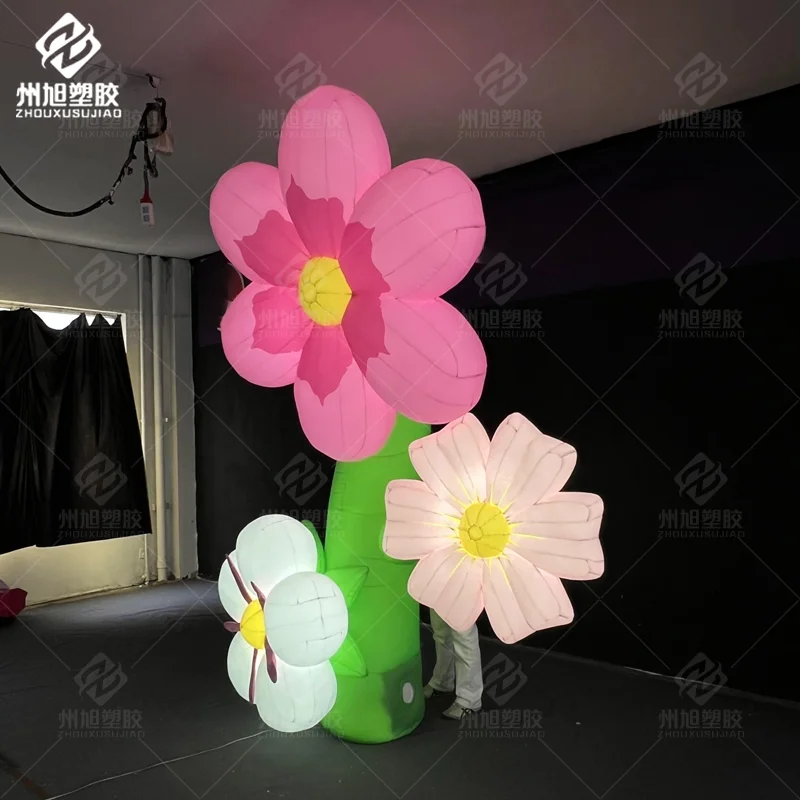Giant Inflatable Flower Bouquet with LED Lighting Exhibition Event Advertising Inflatable decorative props