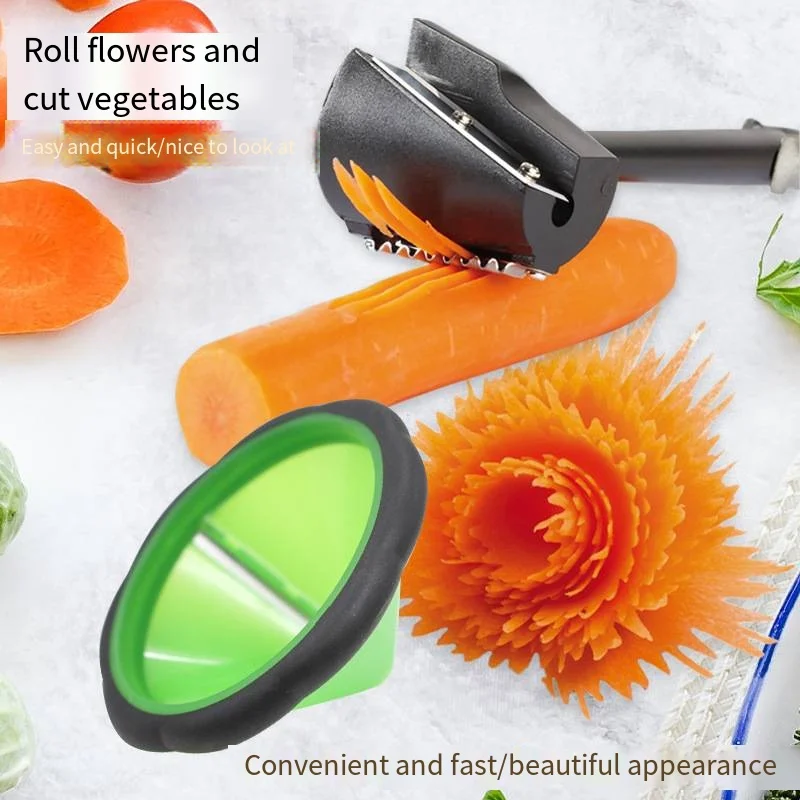 Vegetable Fruit Cutter Household Spiral Funnel Flower Shredder Peeler Artifact Portable Fast Carrot Cutter Slicer Spiral Cutter