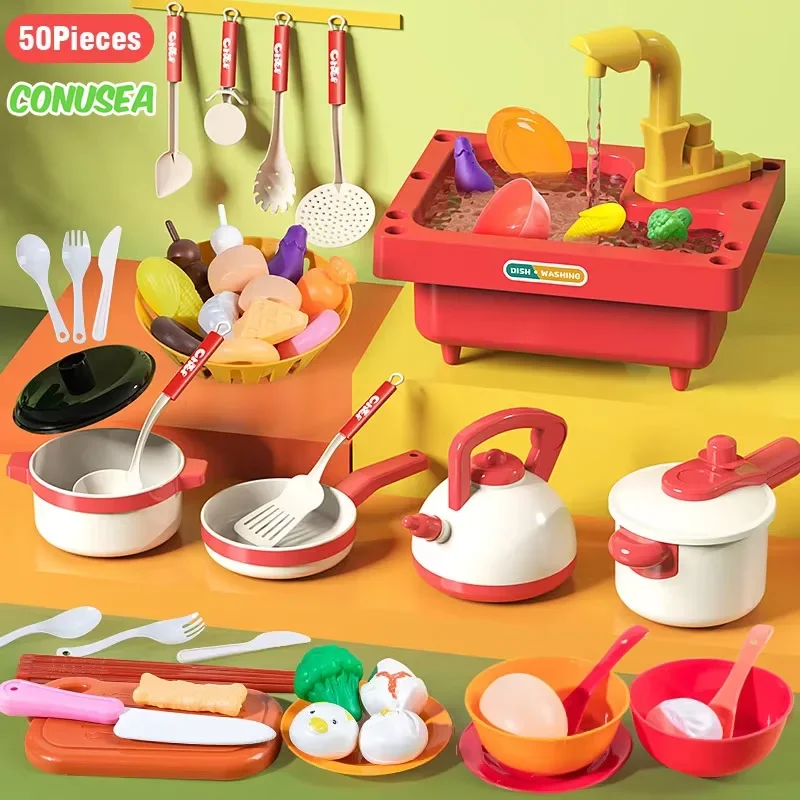 

Children's Toy Kitchen Play Set Wash Basin Sink Miniature Food Play House Kids Role Play Housework Games for Boys Girls Toys