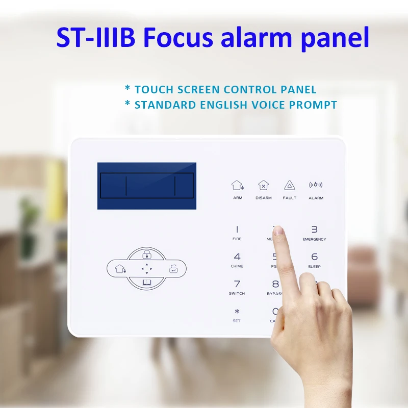 Imagem -02 - Foco-alarme sem Fio Gsm Pstn Gsm Pstn St-iiib 433mhz Controle de Voz Sms Chamada para Proteção de Segurança Francês e Inglês