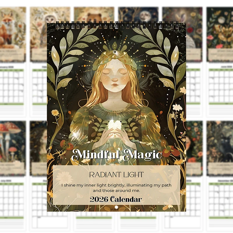 2026 Decorative Wall Calendar Mindful Magic 2026 Calendar Dark Wind Desktop Calendar