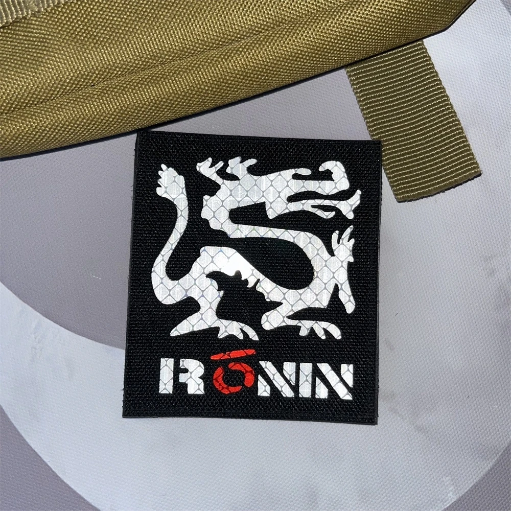 Ronin Drachen reflektierende Patches taktische Moral Abzeichen Rucksack Klett verschluss