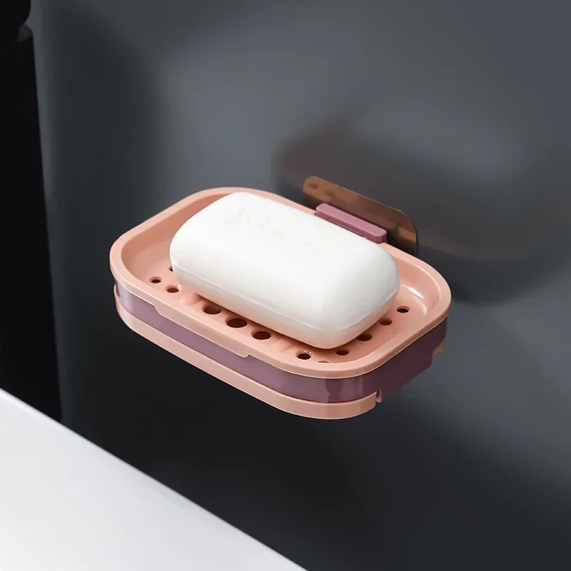 Bathroom Kitchen Soap Box Wall-mounted Holder Soap Sponge Storage Plate Tray Dish Shower Soap Holder Rack Case Home Accessories