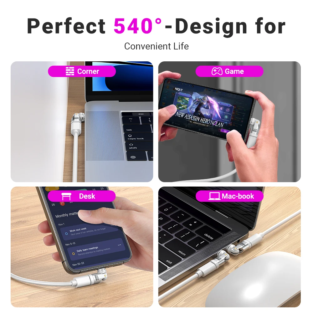 AUFU 9Pin Magnetic USB C Adapter 240W USB C to Type C Fast Charging USB C Female Converter for iPhone 16 15 Laptop Macbook Samsu