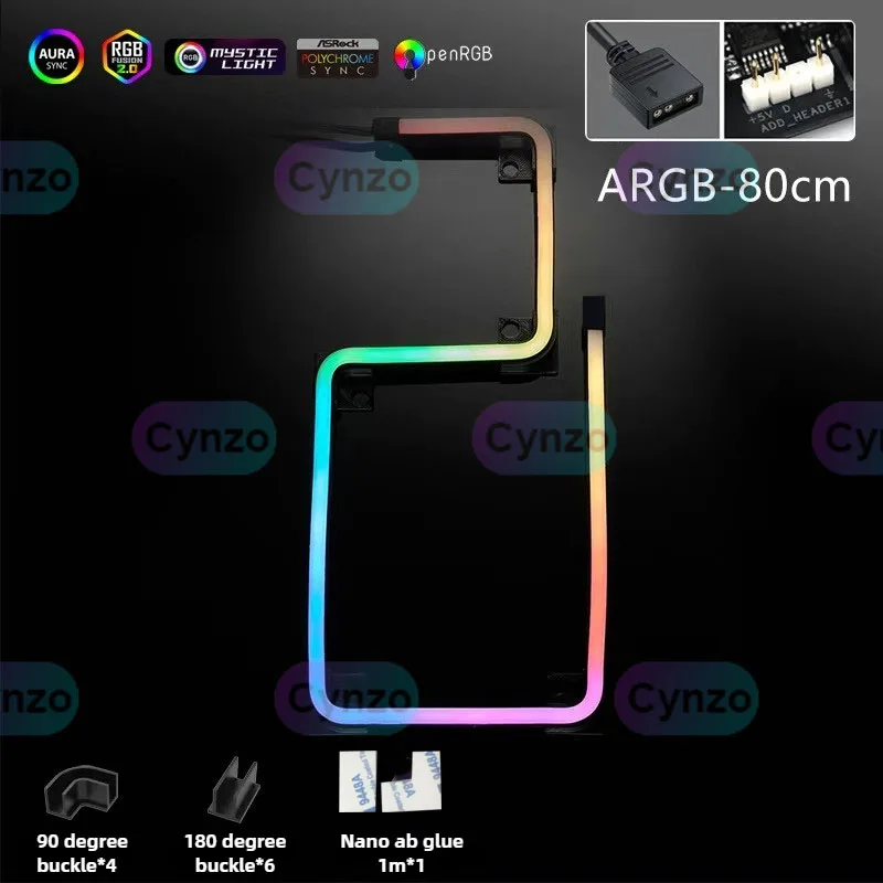 ARGB 5V 3pin MOBO Flexible Light Strip Synchronous for ASUS Chassis Motherboard Decorative LED Lighting Bar AURA SYNC