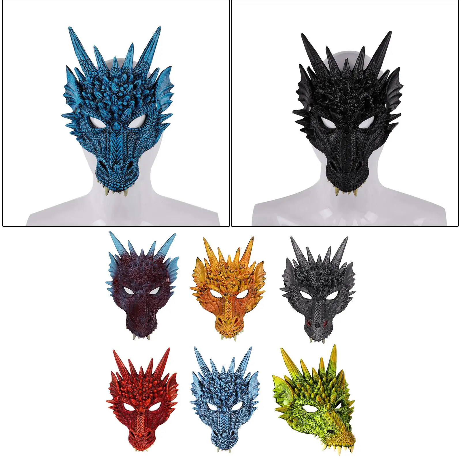 Novedad Evil Latex Dragon Face Mask Full Overhead para adultos hombres mujeres fiesta