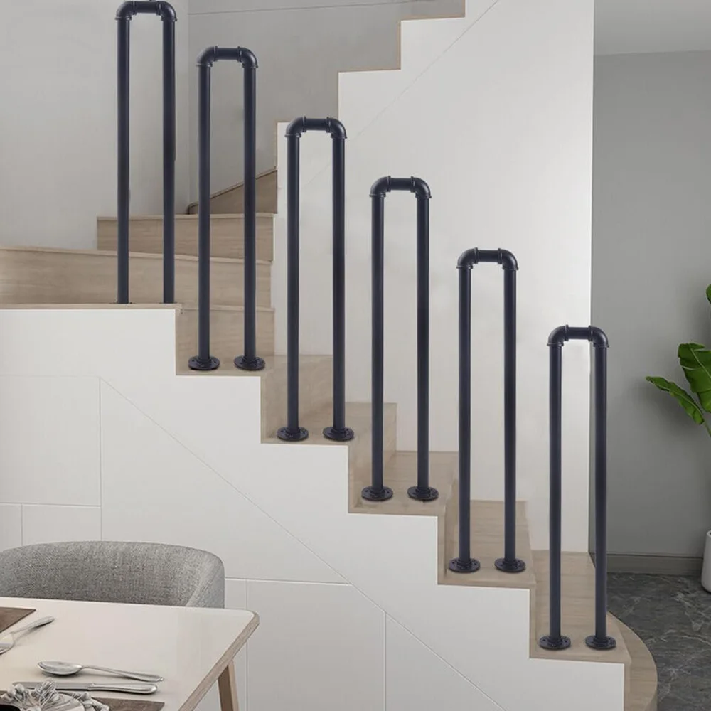 

Stair handrail black cross-border exclusive American industrial style iron 85cm vintage matte U-shaped support railing