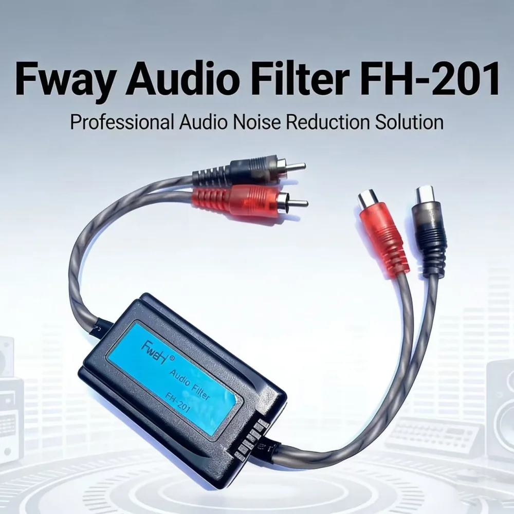 FH201 Audio Noise Filter For Vehicle Power System Car Amplifier Speaker Ground Loop Isolator Interference Reduction Tool