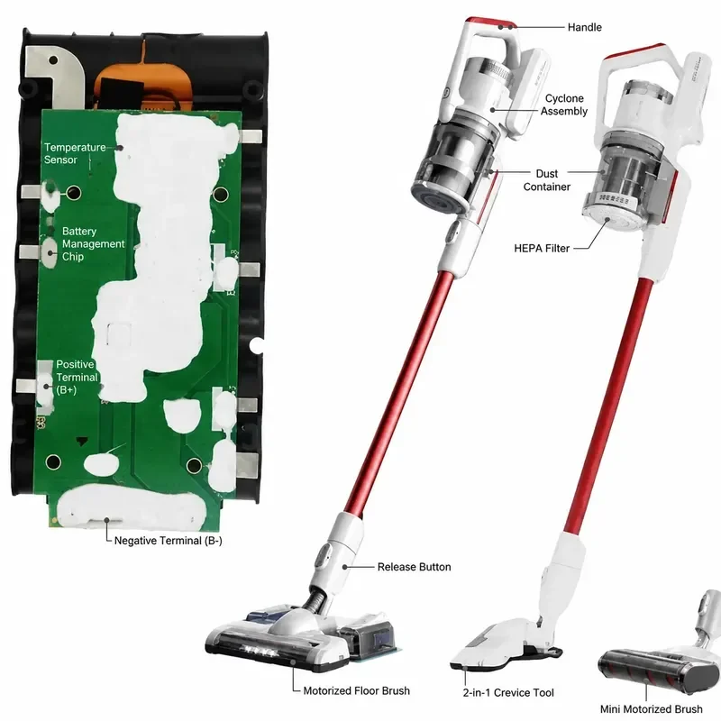 [BP25225E] for Midea P6 P91 Cordless Handheld Vacuum Cleaner 25.2V Li ion Replacement Battery BP25220G Spare Parts