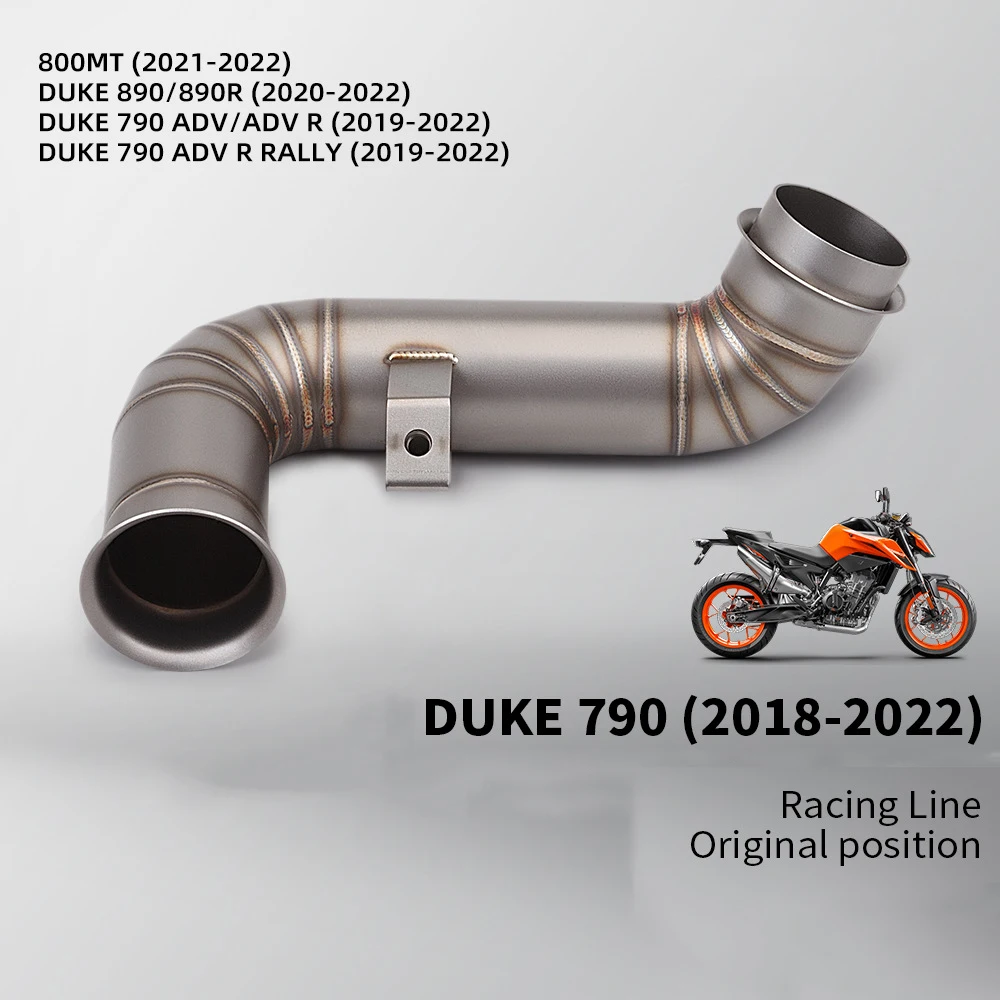 Slip On Motorradauspuff Mittelverbindungsrohr Escape Moto Schalldämpfer für 800NK DUKE 790 890 Adventure R Rally KTM 790 KTM 890 2018–2022