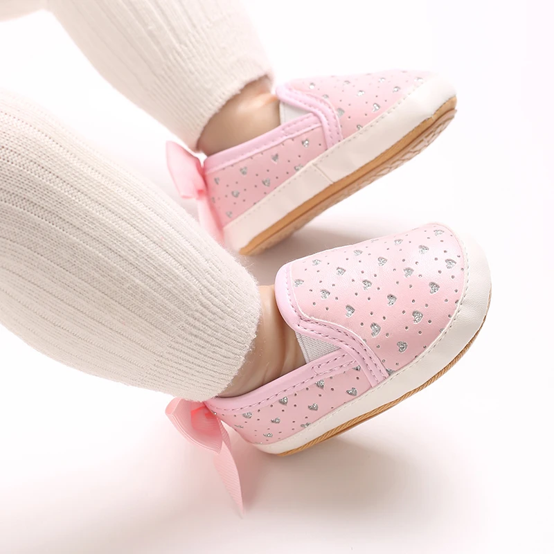 Comfortable Infant First Walkers Casual Crib Shoes Soft Rubber Sole Daily Wear For Newborn Boys Girls 0-18M