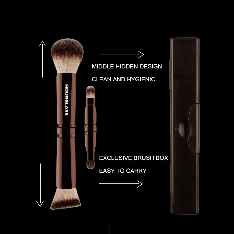 Four-head Hidden Multi-functional Brush Aluminum Tube Loose Powder Brush Concealer Eyeshadow Makeup Tools Fashion Makeup Tools