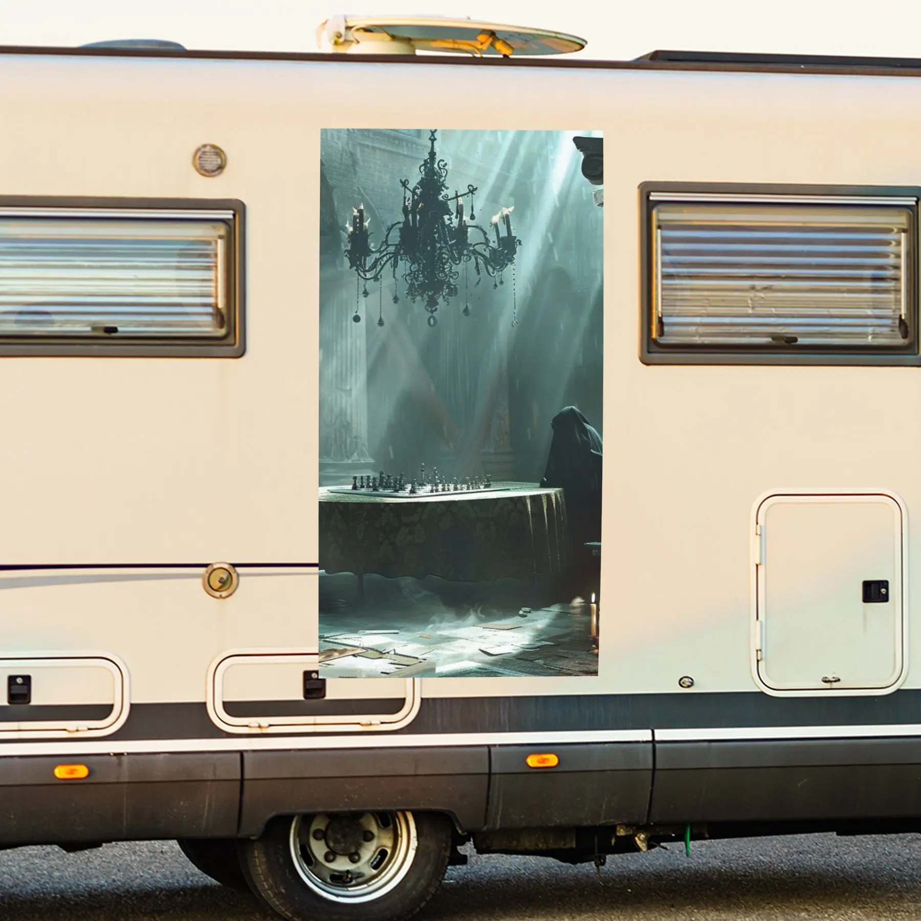 

Chess Game,Motorhome Car Door Sticker PVC Self Waterproof Stick, Striking Auto Exterior Accessories Decor Protect Gift for Lover