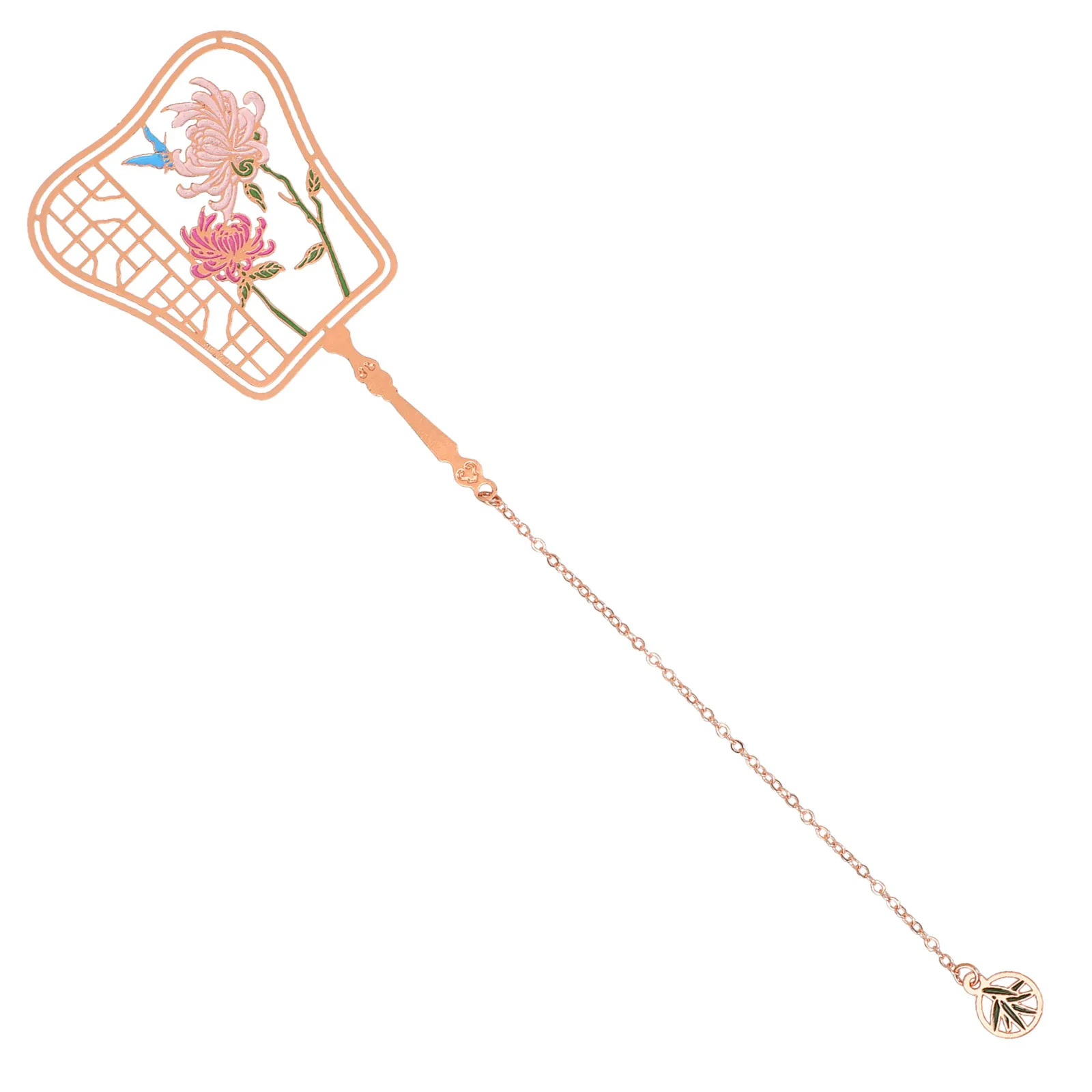 Marcapáginas de abanico de estilo chino, marcapáginas de lectura Retro, regalos decorativos DIY para estudiantes, escritorios, lectores, Metal ligero fino