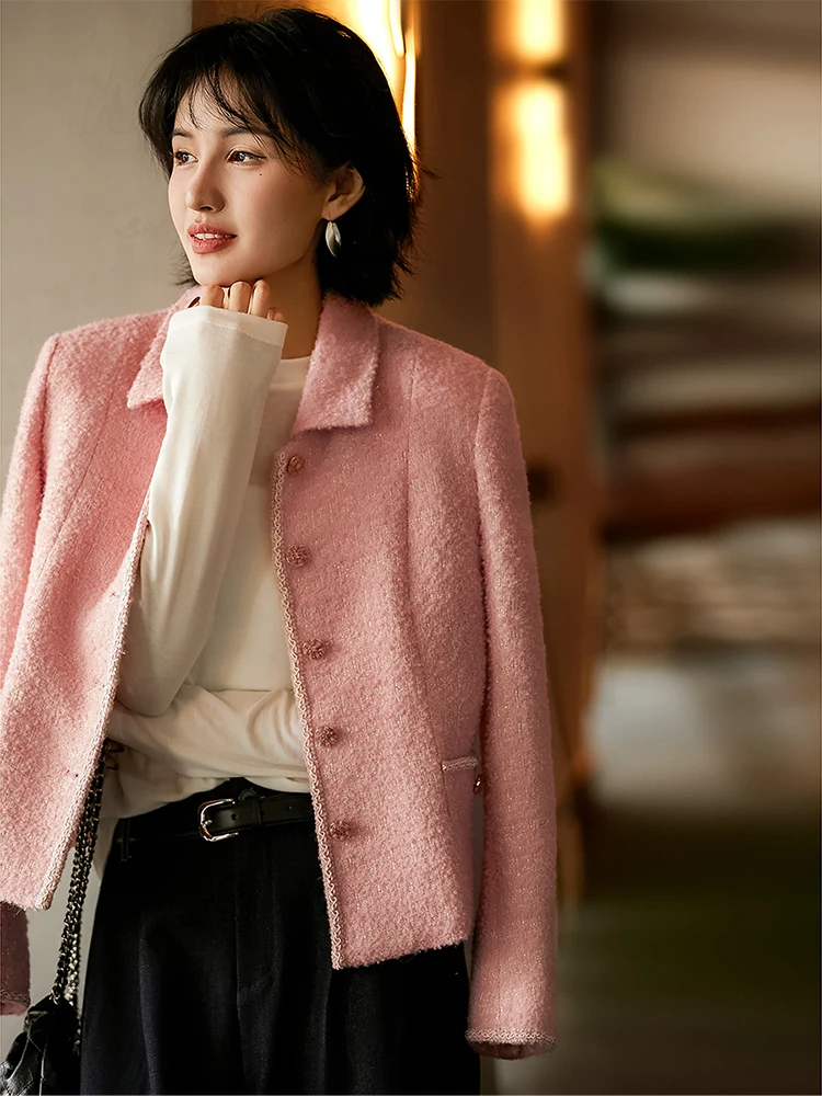 

Женская короткая шерстяная куртка Xhange Dreamy Alice Garden Micro Flash с пуговицами, в стиле «Ароматный Ветер», с длинными рукавами