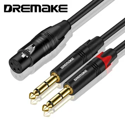 Dual 6.35mm 1/4 Inch To XLR Microphone Cable Dual Mono 6.35mm TRS Male To 3-Pin XLR Female Audio Y Splitter Cords