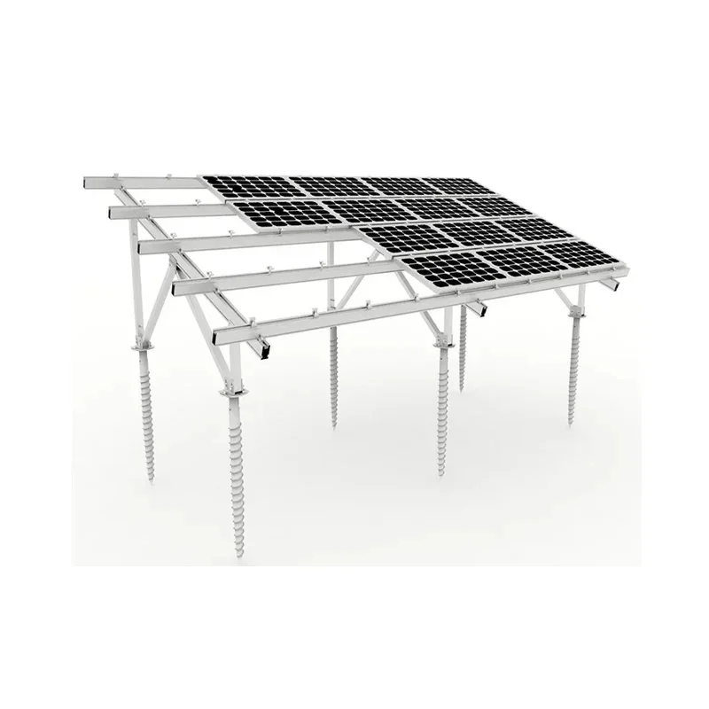 Aluminum Ground Racking Structure System Installation to Support Panel