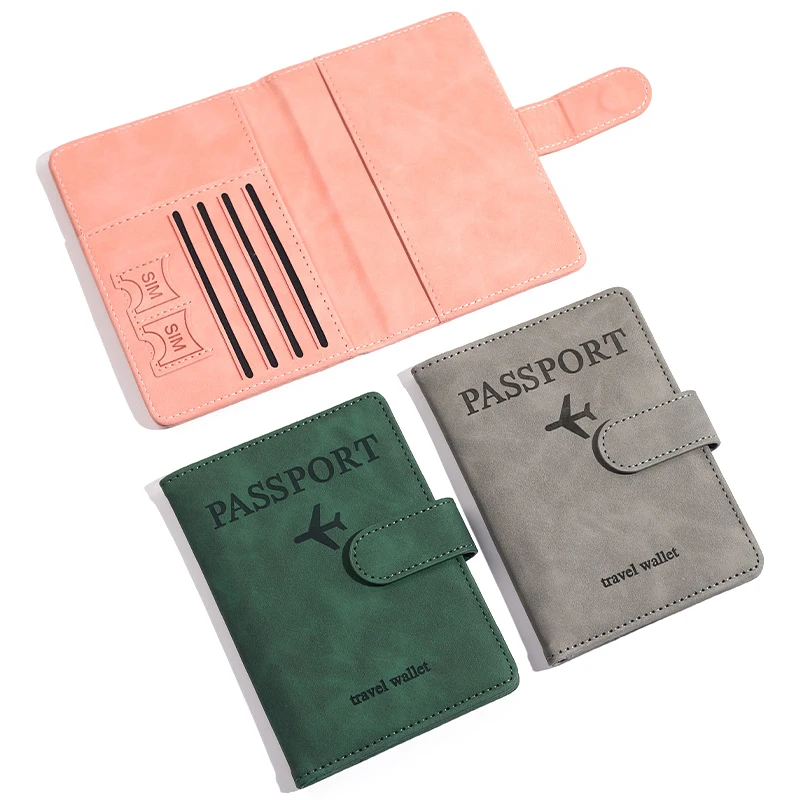 Porte-passeport antimagnétique et antivol, étui de voyage, portefeuille pour cartes de crédit, livre de passeport en cuir pour femmes et hommes