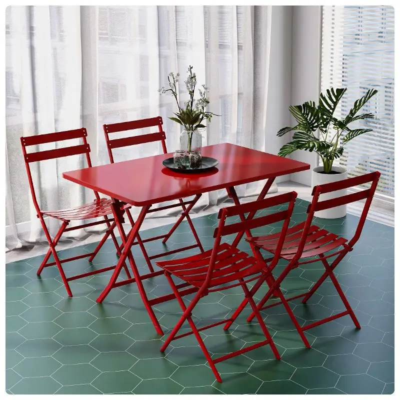 Conjunto de Mesa e Cadeiras para Varanda, Lazer ao Ar Livre, Restaurante, Sem Necessidade de Instalação