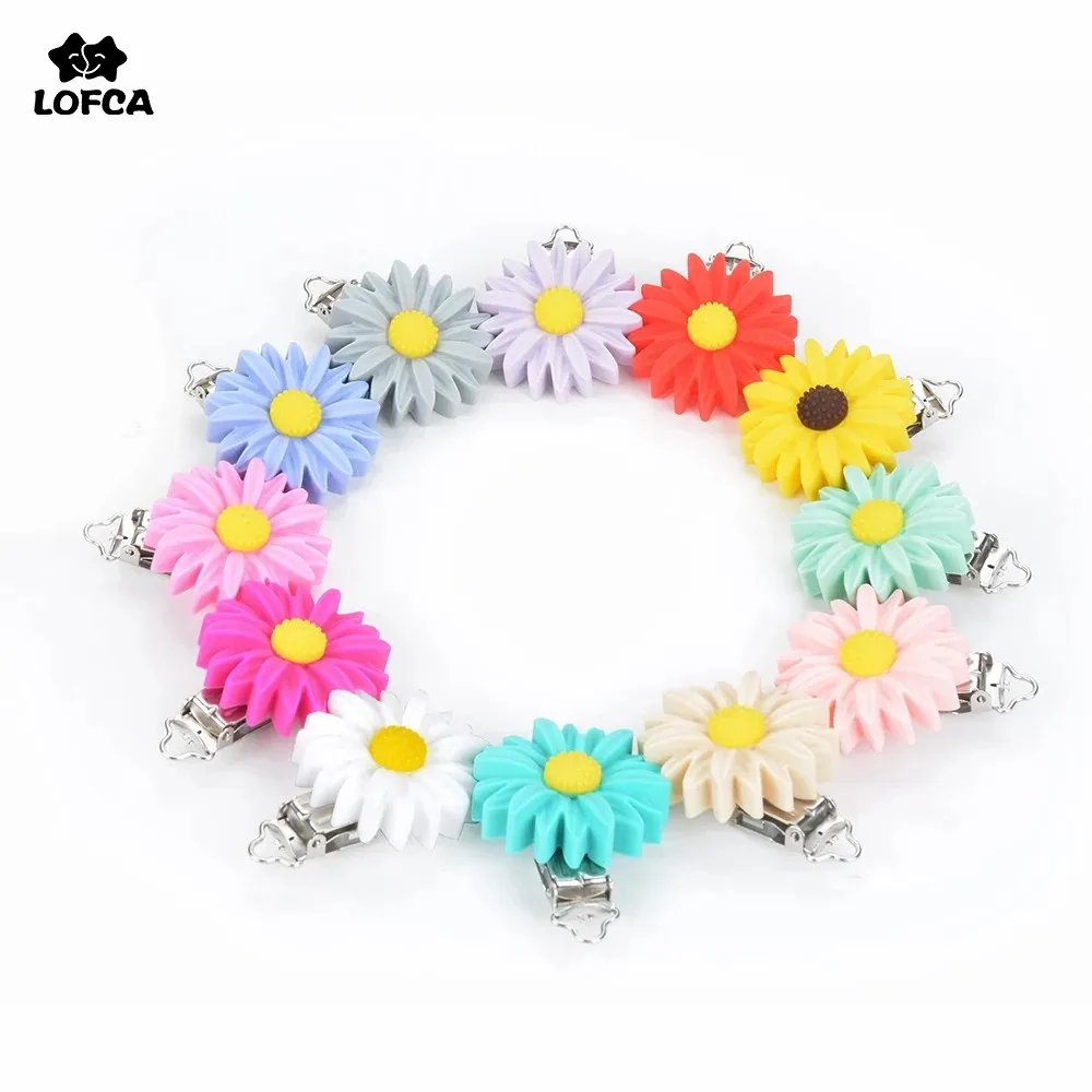 LOFCA 3cs/lot Siliocne Daisy Round Clips  jewelry creation clip Tools Multi Colors clips for  Necklace Jewelry Accessories