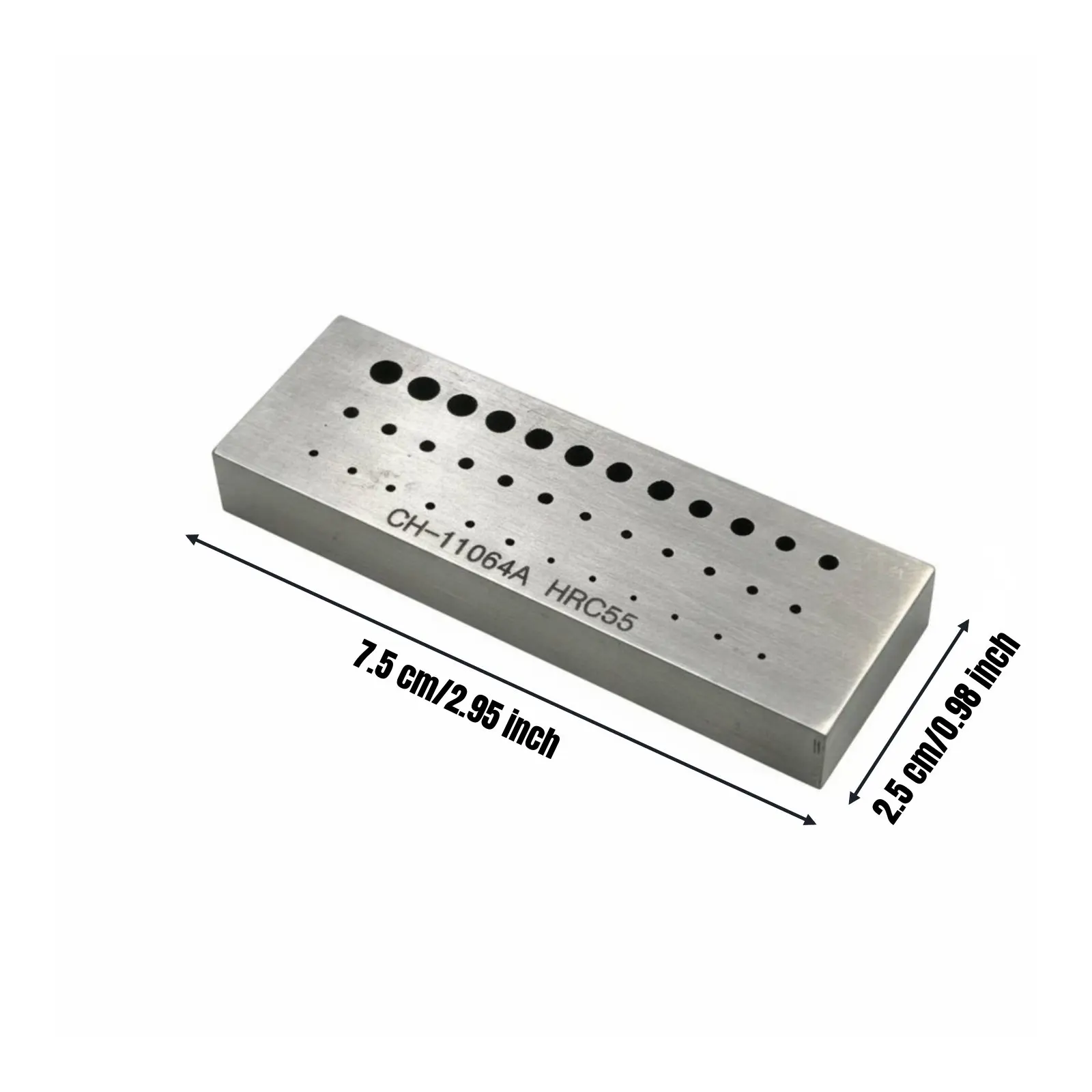 Bloc de poinçonnage pour la réparation de montres, trous de différentes tailles, bloc de poinçonnage pour horloger, plaque de poinçonnage professionnelle à 3 rangées pour horlogers