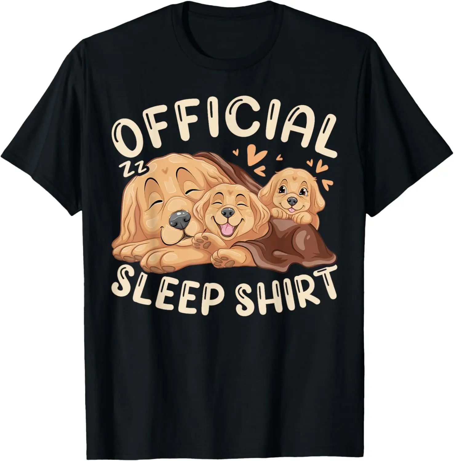 Official Sleep Shirt, Golden Retriever with 2 Puppies T-Shirt