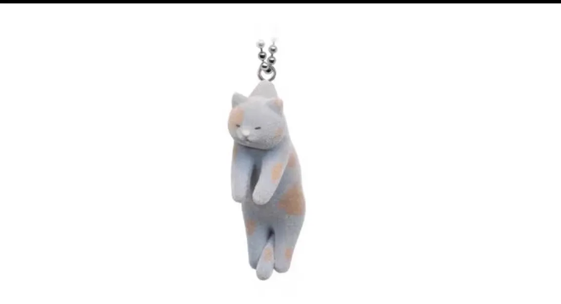 Flocking hanging animal Twist Egg Cat striped orange cat bag pendant