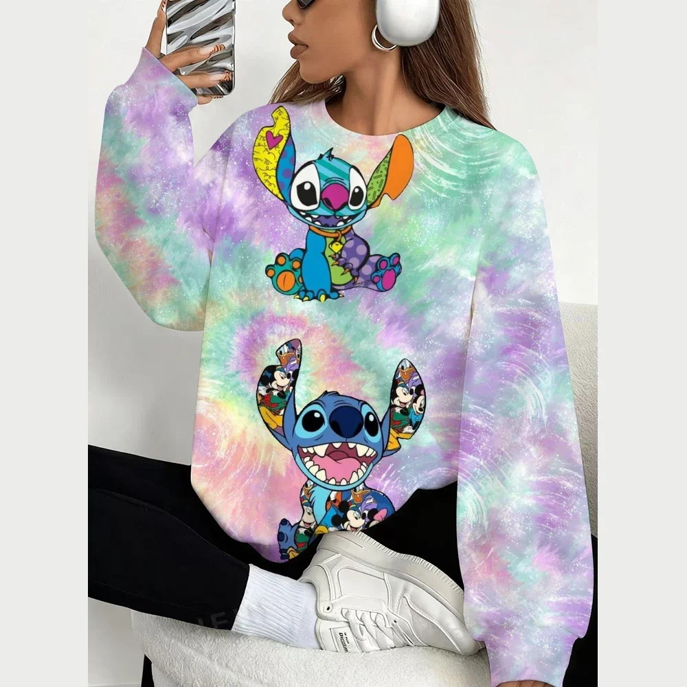 المرأة البلوز ديزني سلسلة البلوز للنساء عادية جولة الرقبة البلوز غرزة طباعة البلوز y2k الملابس النسائية