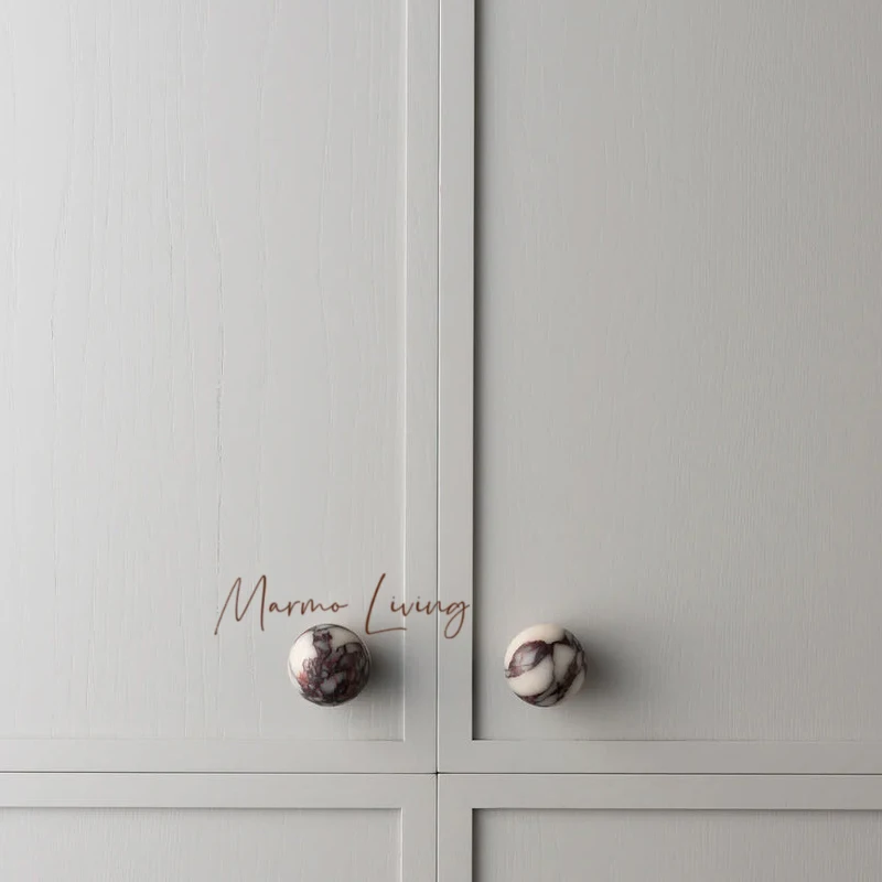 

Italian Luxury Marble Drawer Handle for Wardrobe Cabinet Villa Decoration