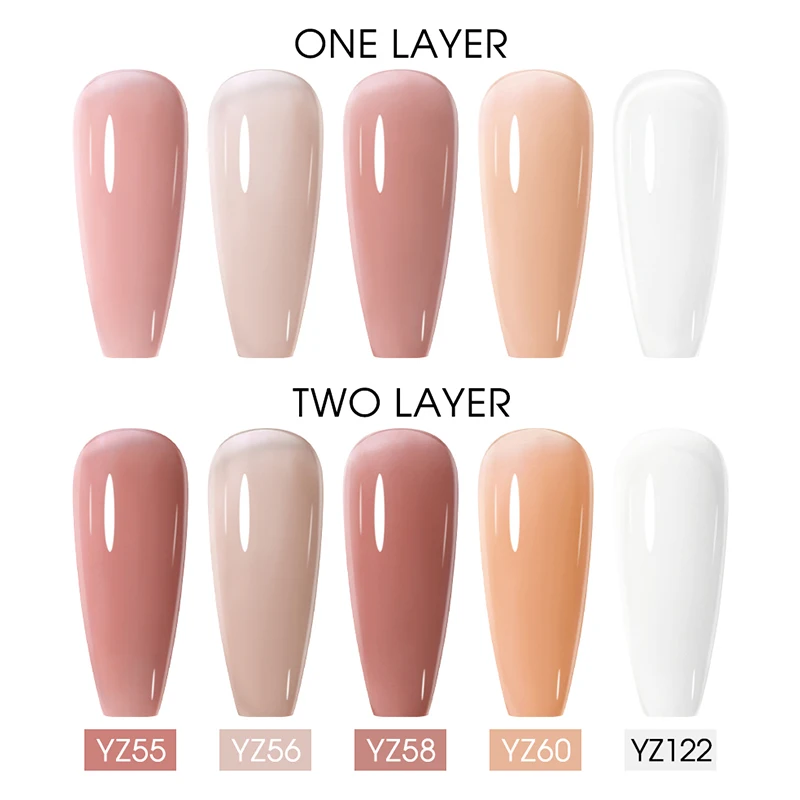 Clou Beaute 15ml Nude White Color Gel Nail Polish Nails Semi Permanent Soak Off Gel UVLED Varnishes Base Top Gel Polish Nail Art