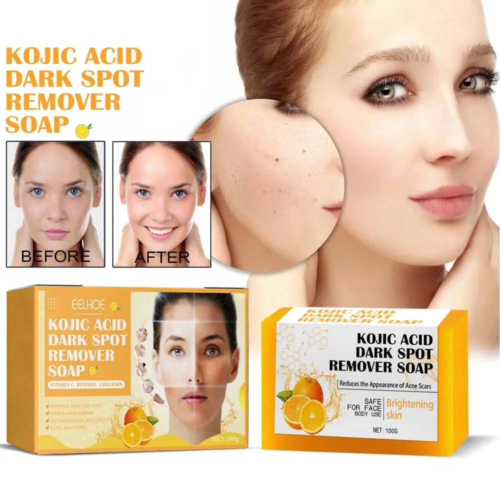 Lemon Turmeric Kojic Acid Soap Brightening Dark Spots Evens Skin Tone Salicylic Acid Soap Moisturise Smooth Your Skin