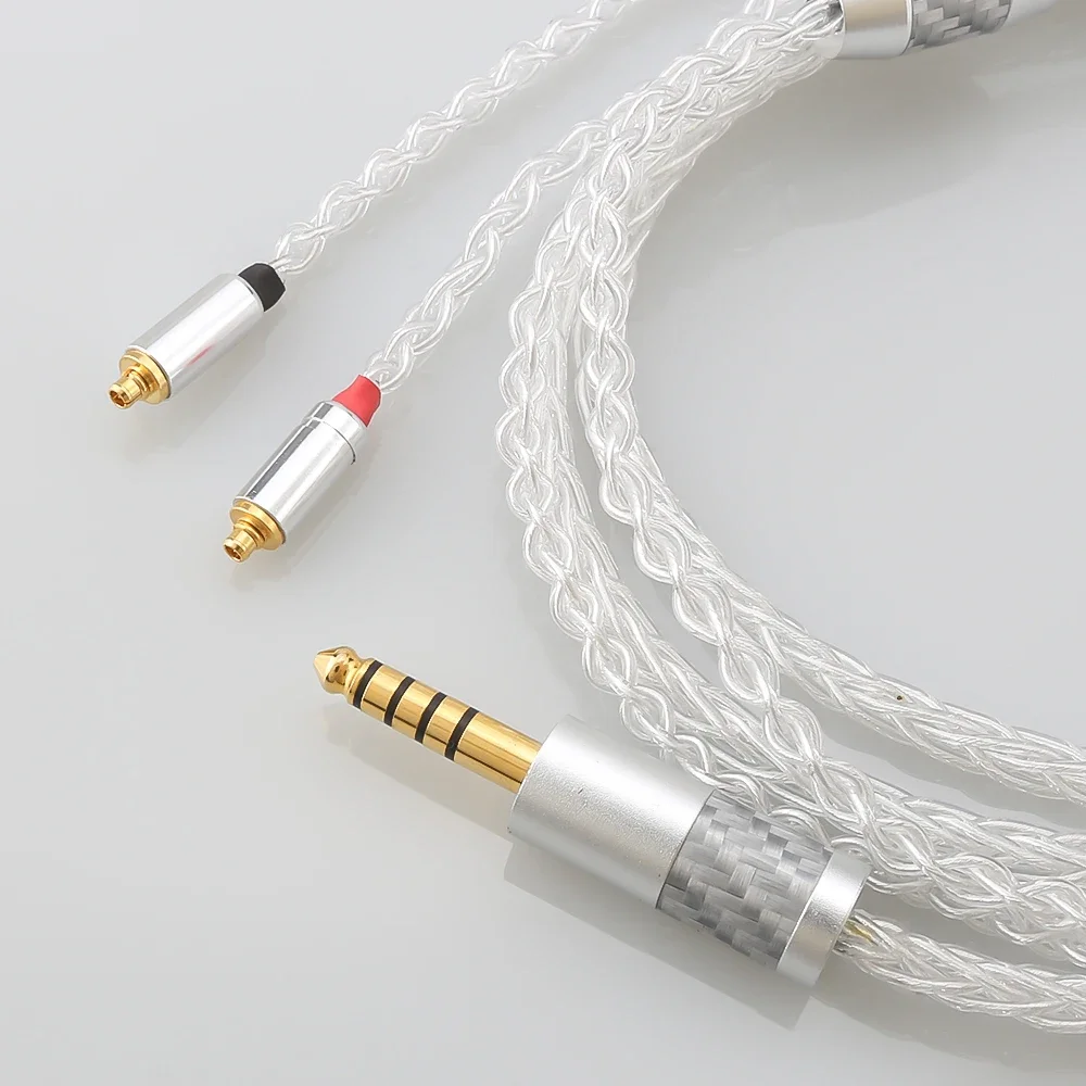 HIFI 2.5/3.5mm 4.4mm XLR Balanced 8 cores 99.99% Pure Silver Earphone Headphone upgraded Cable For MMCX AKG N5005 N40 N30