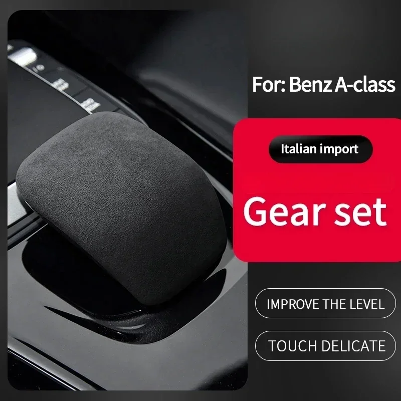 For Mercedes-Benz A-Class/CLA-Class/AMG 2019+ Alcan tara Gear Shift Knob Cove Car Refit Gearshift Handle Protective Sleeve Shell