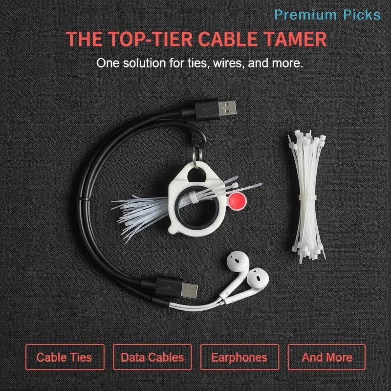 portable1Pcs Glow-in-the-Dark Zip Tie Organizer Lightweight Plastic Cable Holder