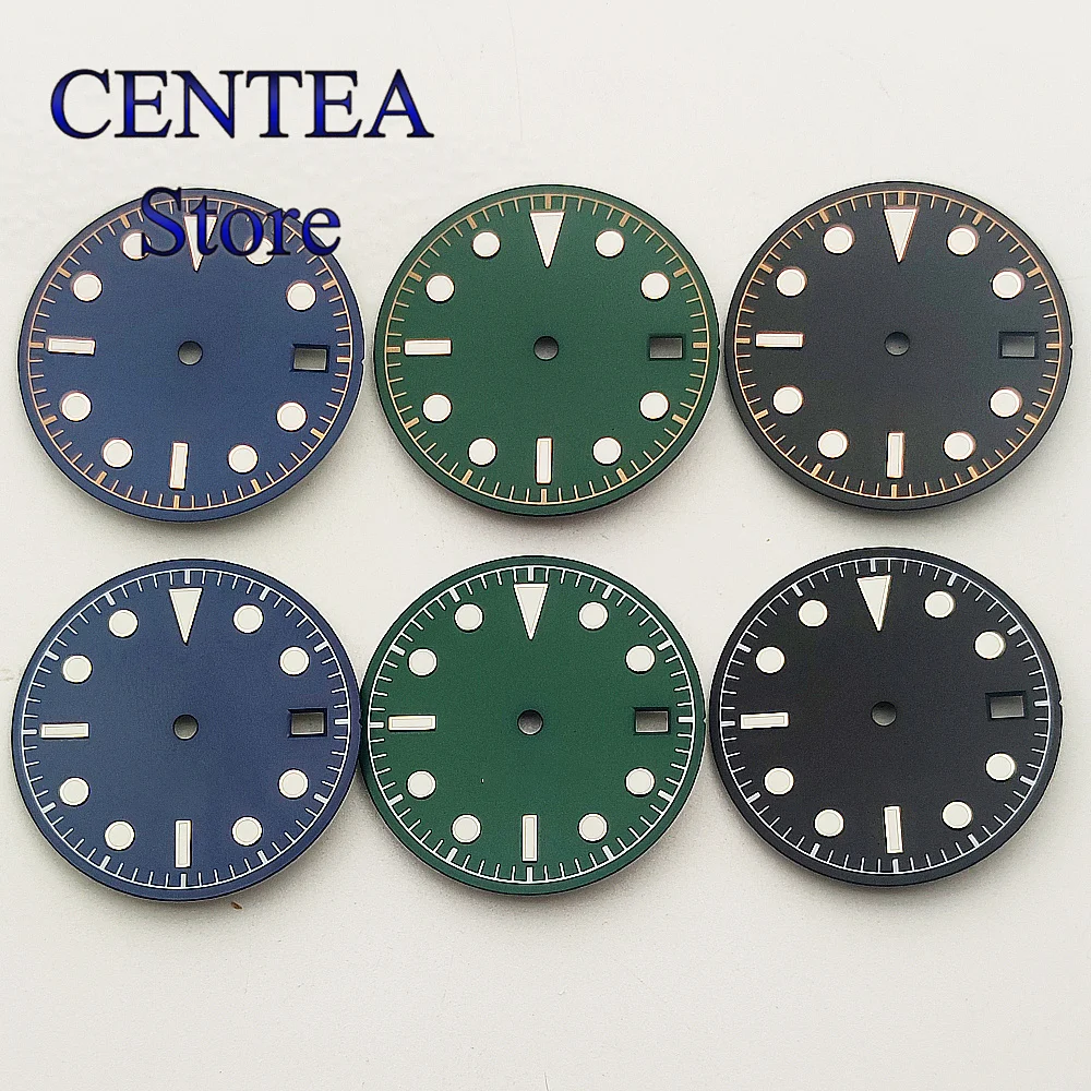 RICHUS 30.5mm Dial Black Blue Green Sterile Green luminous dial fit NH35 ETA 2824 2836 Miyota8215 821A DG2813 3804 Movement