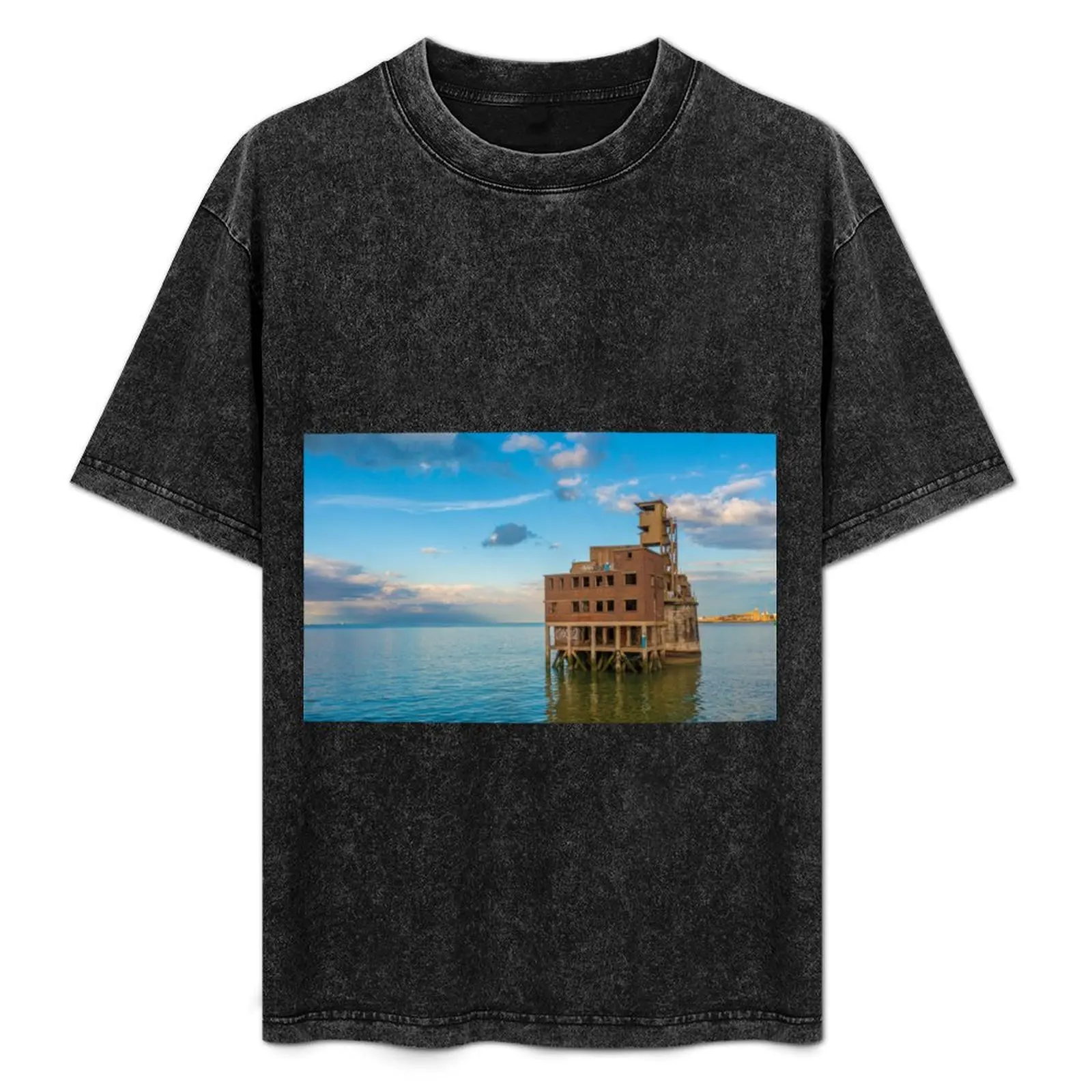 Grain Tower Battery T-Shirt Relaxed Fit Casual Short Sleeve Top