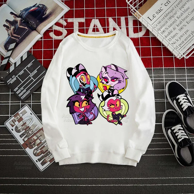 Cartoons Helluva Boss New Fleece Sweatshirts Harajuku Streetwear Top Autumn Spring O Neck Pullover Hoody Mens